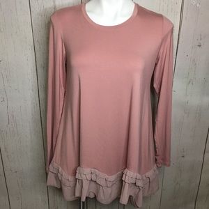 Logo by Lori Goldstein Tunic crepe chiffon ruffle